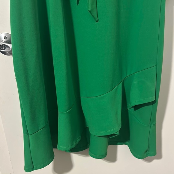 Adrienne Vittadini Green Long Sleeve Wrap Dress with Tie Front - Picture 5 of 8